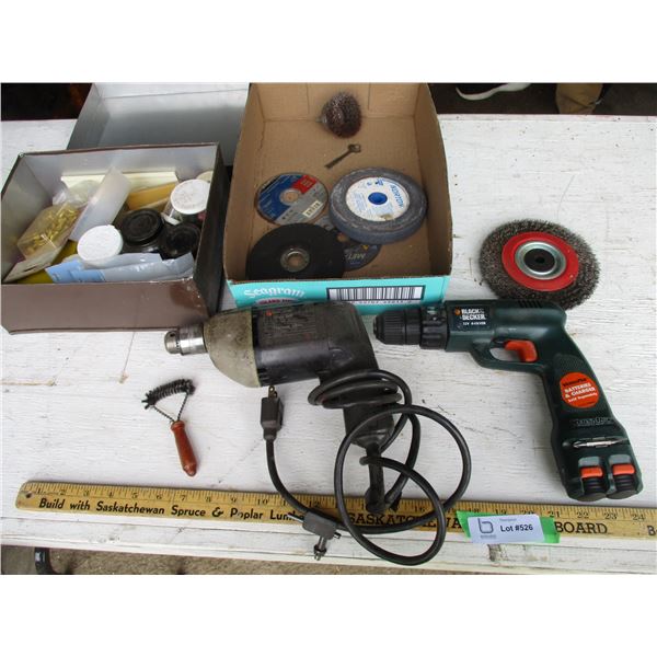 Electric Drill, Cut Off Blade, Misc.