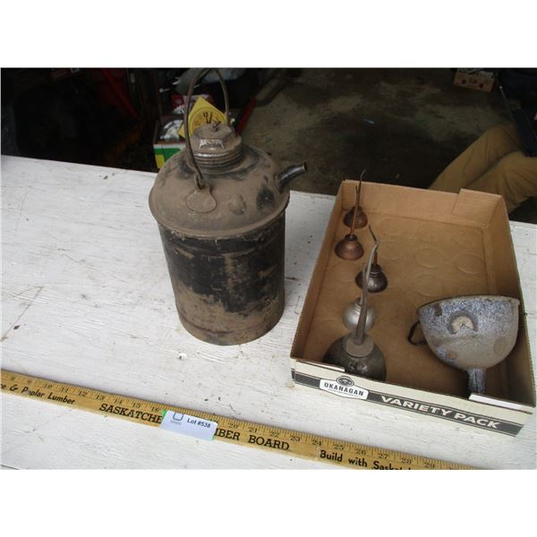 CNR Container, (5) Oilers, Enamel Funnel