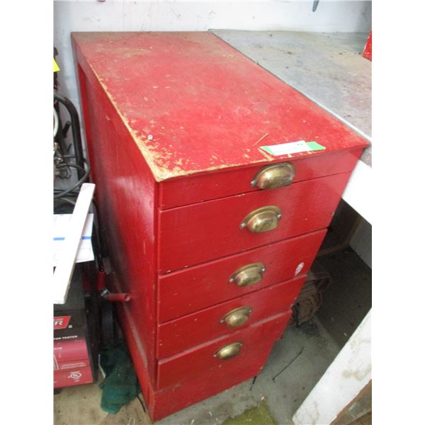 Red Wooden Storage Cabinets