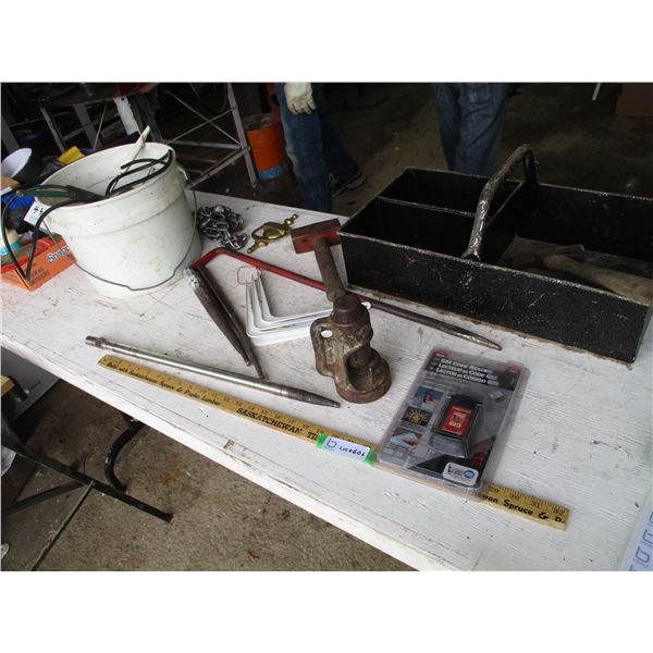 Hammer, Brackets, GMC Code Reader, Chain, Punch, Toolbox