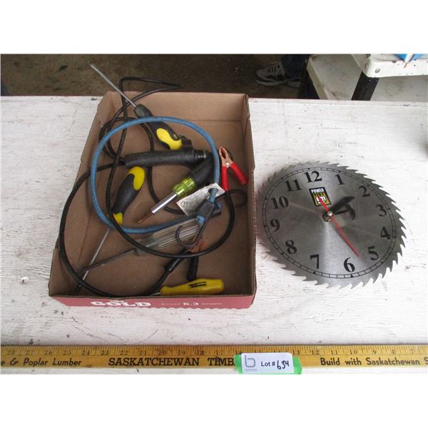 Testers, Screw Drivers, Powerfist Saw Blade Clock