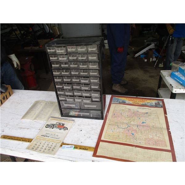 Metal Organizer, Reproduction Calendar, Autoclearing House Pamphlet, Saskatchewan Pool Calendar
