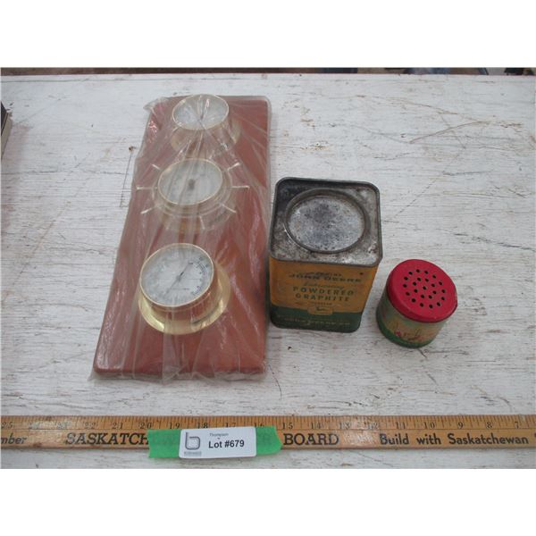 John Deere Container, Noise Maker, Barometer Set
