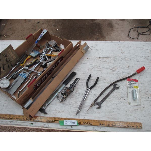 Pry Bar, Screw Drivers, Wrenches, Needle Nose Pliers