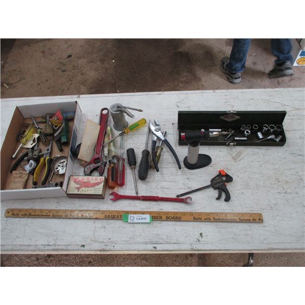 Nut Drivers, Screw Drivers, Oiler, Crescent Wrenches, Mini Torch, Sockets, Misc.