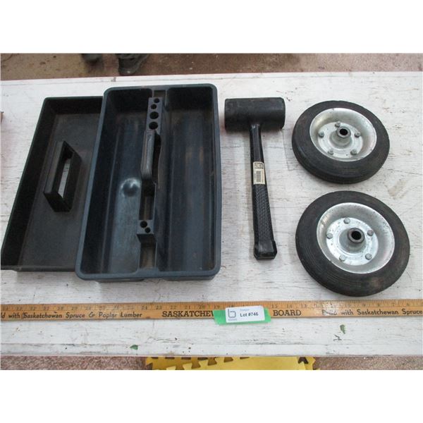 (2) Utility Tires, Trays, Rubber Mallet