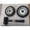 Image 2 : (2) Utility Tires, Trays, Rubber Mallet