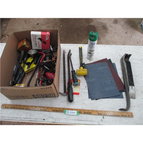 Prybars, Screw Drivers, Sand Paper, Misc.