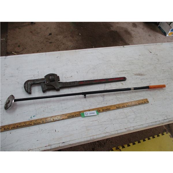 20" Pipe Wrench, Adjustable Magnet