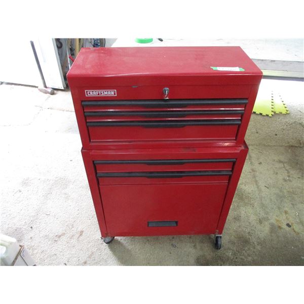 (2) Piece Craftsman Tool Box with Key (36" Tall Total)
