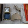 Image 3 : (2) Vintage Clocks, The Pioneer Advertising Thermometer