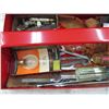 Image 2 : Red Tool Box with Contents (Screw Drivers, Small Wrenches, Misc.)