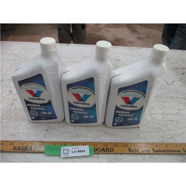 (3) Valvoline 5W-20 Motor Oil