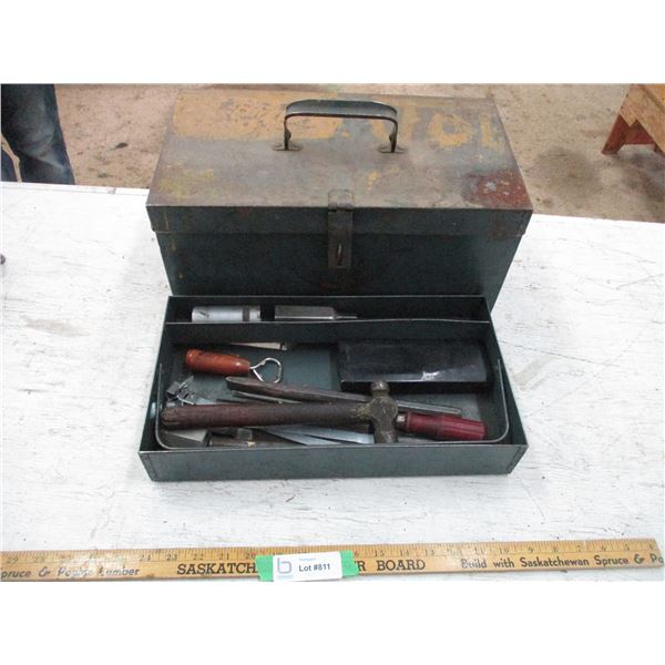 Metal Tool Box with Contents