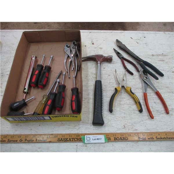 Nut Driver, Hammer, Pliers
