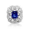 Image 1 : 3.21ct Natural Ceylon Blue Sapphire 14K White Gold Ring
