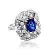Image 2 : 3.21ct Natural Ceylon Blue Sapphire 14K White Gold Ring