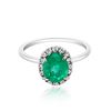 Image 1 : 1.17ct Natural Emerald 14K White Gold 2.8gm Ring