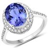 Image 1 : 3.69ct Tanzanite 14K White Gold Ring