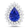 Image 1 : 6.21ct Pear Tanzanite & Diamond Ring