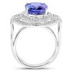Image 2 : 6.22ct Tanzanite 14K White Gold Ring