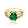 Image 1 : 2.08ct Natural Emerald 14K Yellow Gold 5.77gm Ring