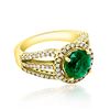 Image 2 : 2.08ct Natural Emerald 14K Yellow Gold 5.77gm Ring