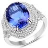 Image 1 : 6.42ct Tanzanite 14K White Gold Ring