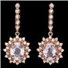 Image 1 : 14k Rose 8.00ct Kunzite 1.70ct Diamond Earrings