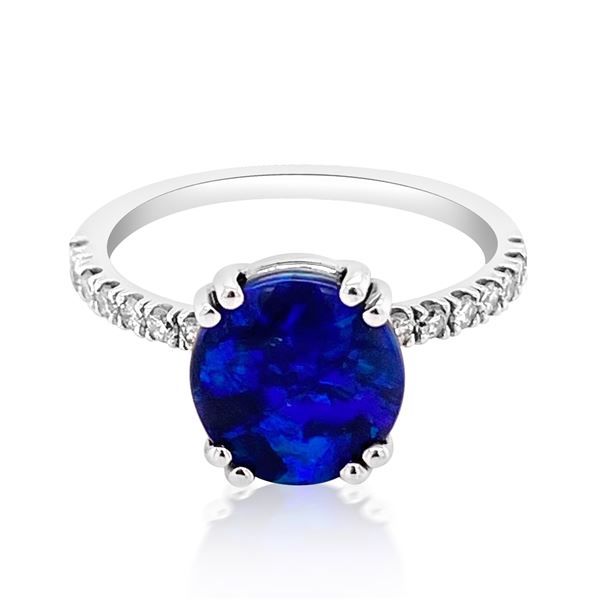 1.5ct Natural OPAL 14K White Gold 2.4gm Ring