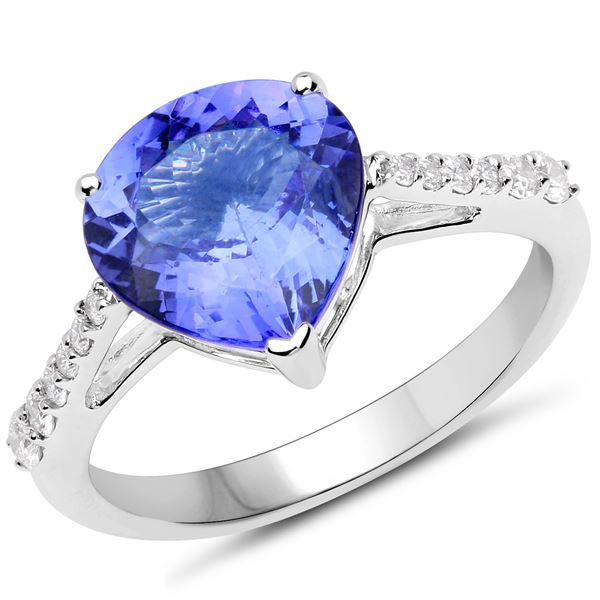 3.07ct Tanzanite 14K White Gold Ring