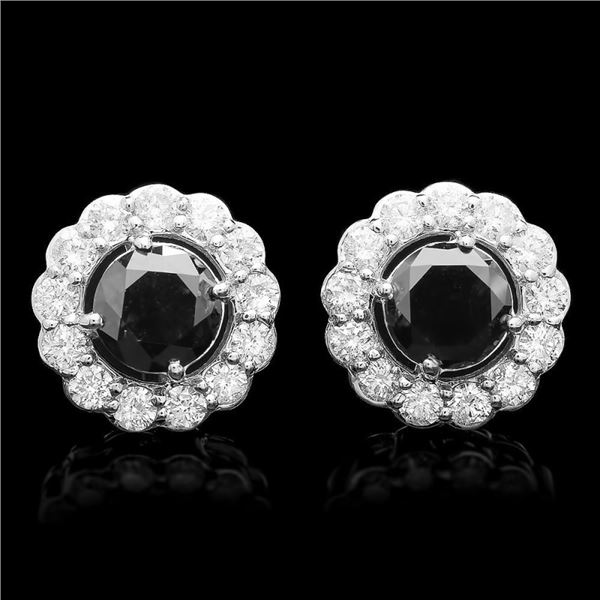 14k White Gold 3.9ct Diamond Earrings