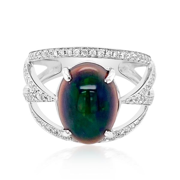 2.28ct Natural OPAL 14K White Gold 3.82gm Ring