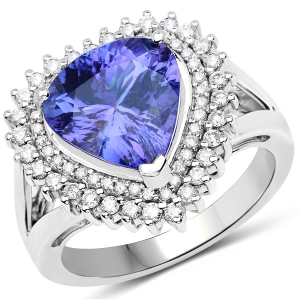 4.22ct Tanzanite 14K White Gold Ring