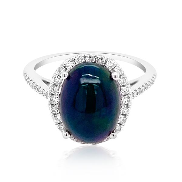 2.2ct Natural OPAL 14K White Gold 2.15gm Ring