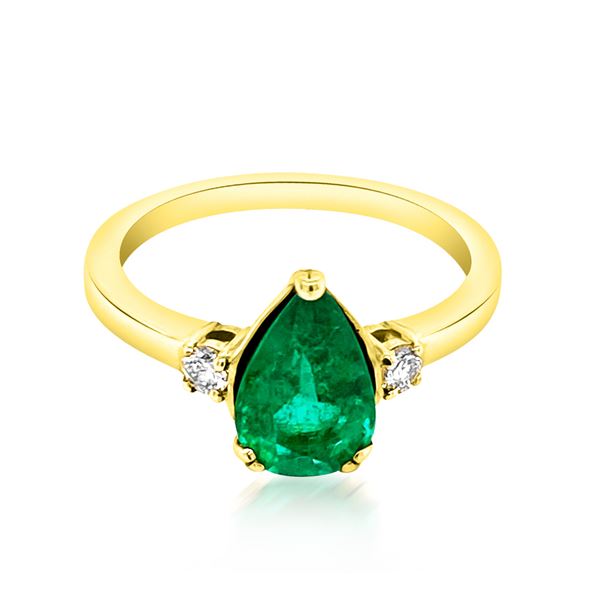 1.39ct Natural Emerald 14K Yellow Gold 2.9gm Ring