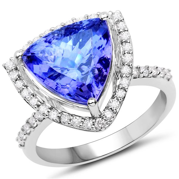 6ct Tanzanite 14K White Gold Ring