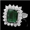 Image 1 : 14k Gold 3.50ct Tourmaline 1.00ct Diamond Ring