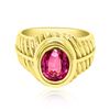 Image 1 : 2ct African Heated Pink Sapphire 18K Yellow Gold Ring