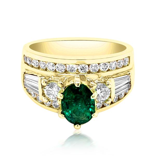 1.5ct Emerald 14K Yellow Gold Ring