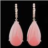 Image 1 : 14k Gold 58.00ct Quartz 0.40ct Diamond Earrings