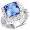 Image 1 : 6.89ct Tanzanite 14K White Gold Ring