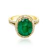 Image 1 : 3.24ct Natural Emerald 14K Yellow Gold 4.8gm Ring
