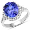 Image 1 : 5ct Tanzanite 14K White Gold Ring