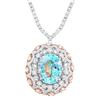 Image 1 : 16.82ct Aquamarine & diamond Necklace/pendant