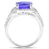 Image 2 : 4.35ct Tanzanite 14K White Gold Ring