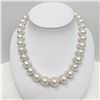 Image 2 : 14-17mm South Sea White Circled Button Pearl Necklace with Gold Clasp