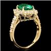 Image 2 : 14k Gold 2.65ct Emerald 1.10ct Diamond Ring