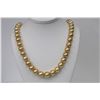 Image 1 : 12-14mm South Sea Golden Near Round Necklace with Gold Clasp