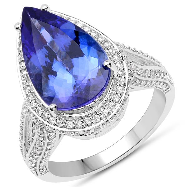 5.94ct Tanzanite 14K White Gold Ring